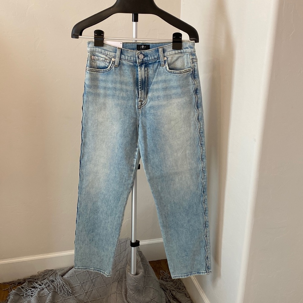7 for all mankind High Waist Straight Cropped Jean